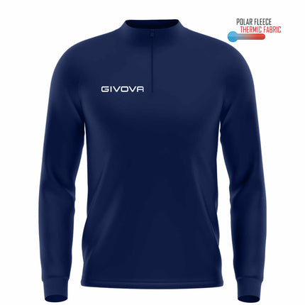 Felpa mezza zip tecnica Givova blu