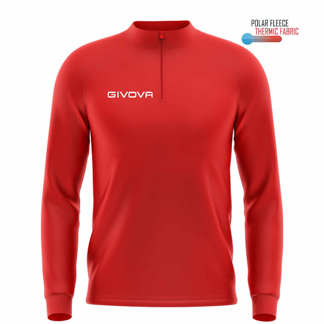 Felpa mezza zip tecnica Givova rossa