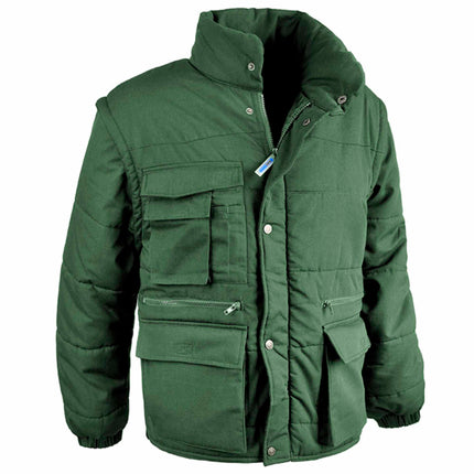 Giubbotto pesante invernale lavoro maniche staccabili verde