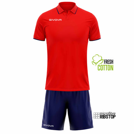 Kit rappresentanza estivo Givova Rosso blu
