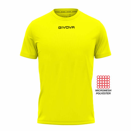 T-shirt unisex sportiva Givova giallo fluo