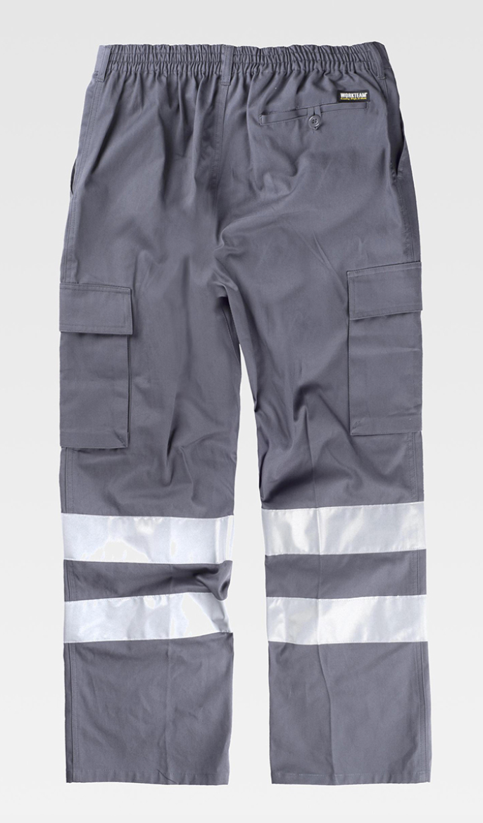 Pantalone multitasche da lavoro con bande rifrangenti | Workteam