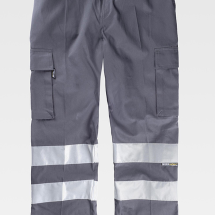 Pantalone multitasche da lavoro con bande rifrangenti | Workteam