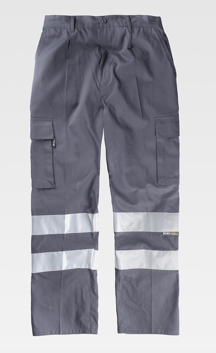 Pantalone multitasche da lavoro con bande rifrangenti | Workteam