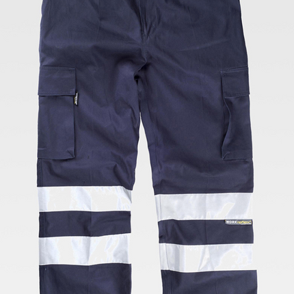 Pantalone multitasche da lavoro con bande rifrangenti | Workteam
