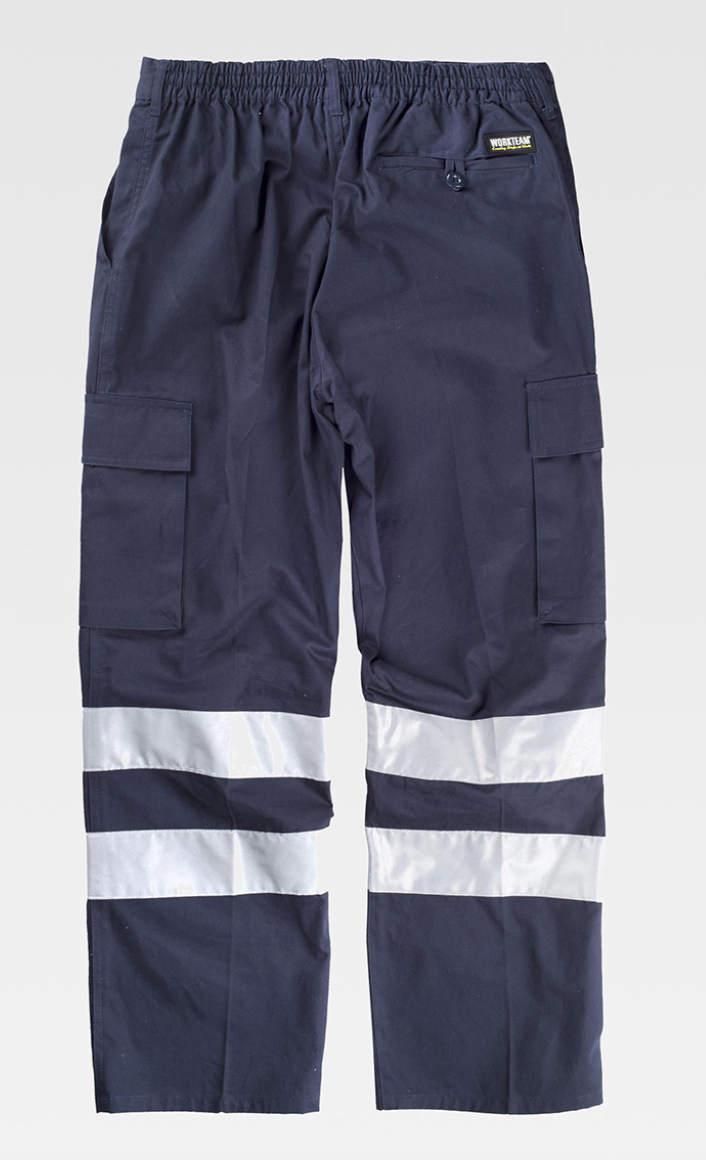 Pantalone multitasche da lavoro con bande rifrangenti | Workteam