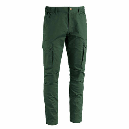 Pantalone da lavoro elasticizzato multitasche verde