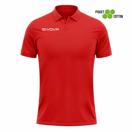 Polo Givova a manica corta rosso