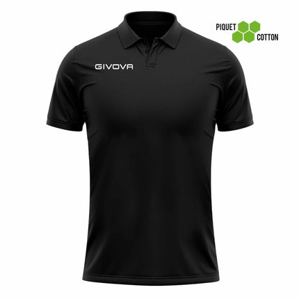 Polo Givova a manica corta nero