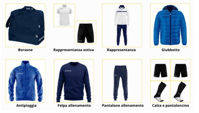 Set squadra sportiva Givova completo 12 capi Var.Staff