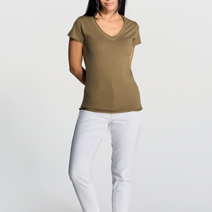 T-shirt donna manica corta scollo a V | JHK TSULSCL
