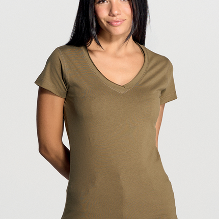 T-shirt donna manica corta scollo a V | JHK TSULSCL
